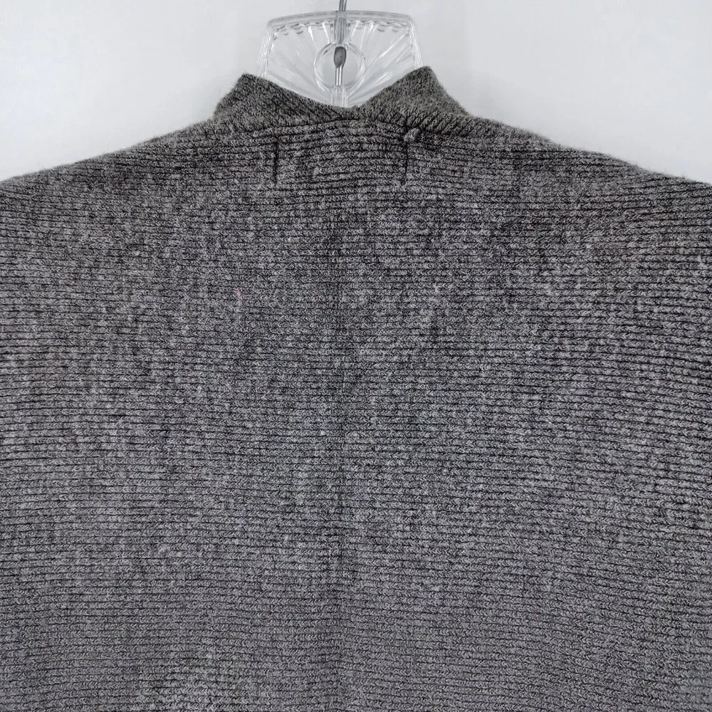 SEEK THE LABEL Sz XS Gray Ribbed Tie Front Half Sleeve Cardigan Fall Cozy Modern - Picture 9 of 15